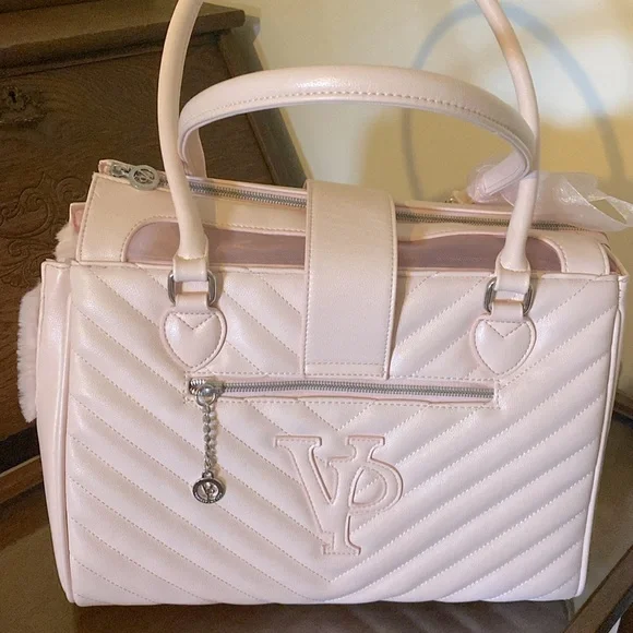 Vanderpump Pets Pink Quilted Dog Carrier - Picture 2 of 3